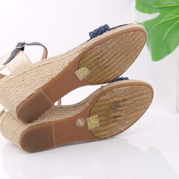 Lucky Brand Katereena Sandal Espadrille Wedge Ankle Strap Braided Blue Size 8.5 - Picture 9 of 12